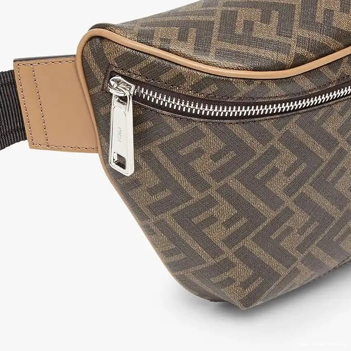 Affordable HOT Fabric Brown Belt FF In Black Fendi Bag Motif 0606
